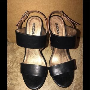 Soda black and brown wedge WORN ONCE